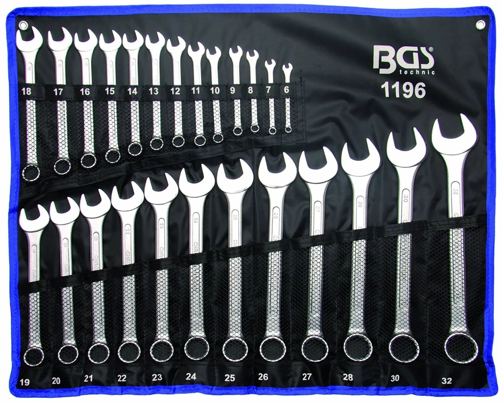 BGS 1196 Maulringschlüssel-Satz, 6-32 mm, DIN 3113A, 25-tlg.