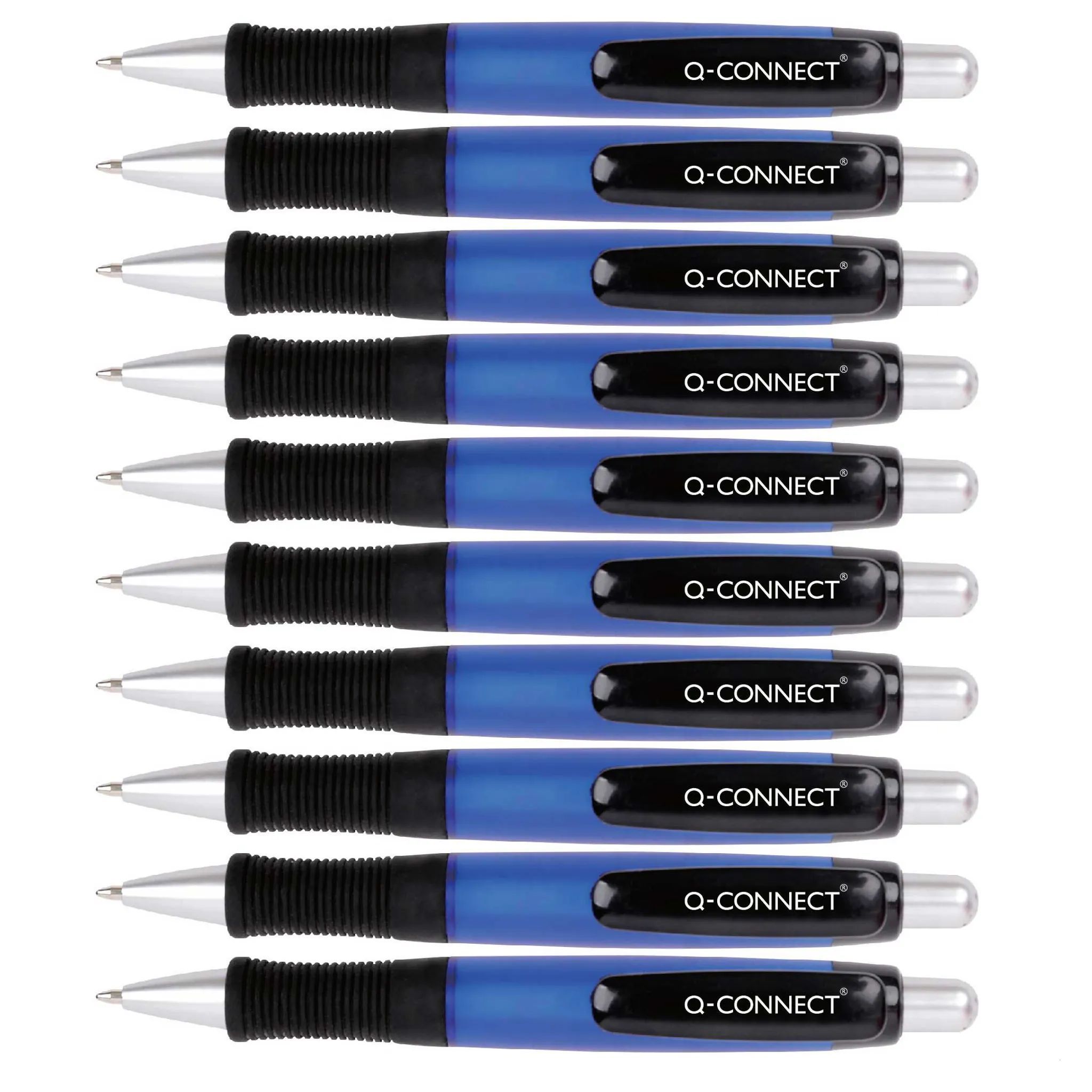 Druckkugelschreiber Q-Connect KF11393, blau, 0,7 mm, 10 Stück